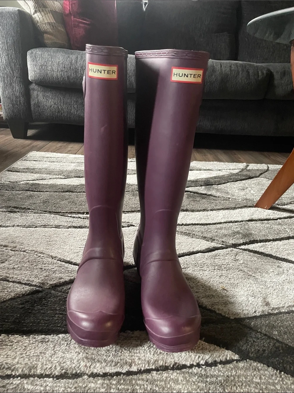Hunter Tall Waterproof Rain Boots in Plum